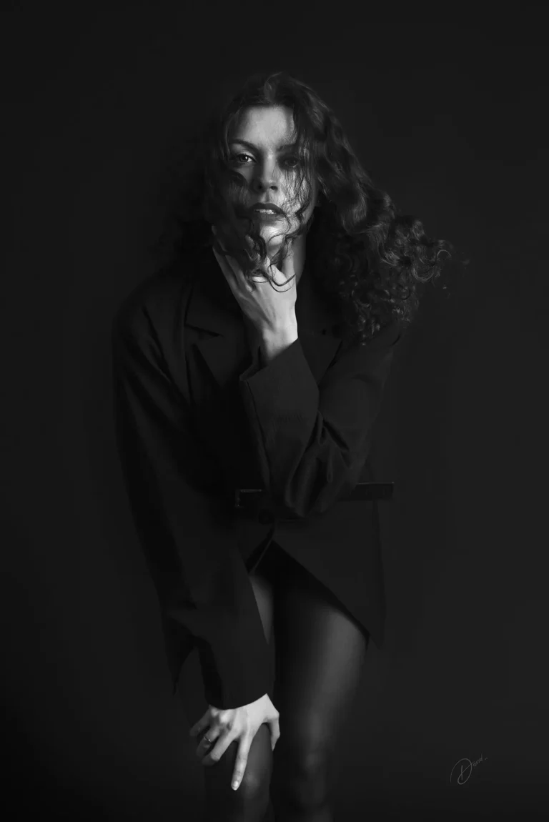 Photographe portrait studio noir et blanc à Nice