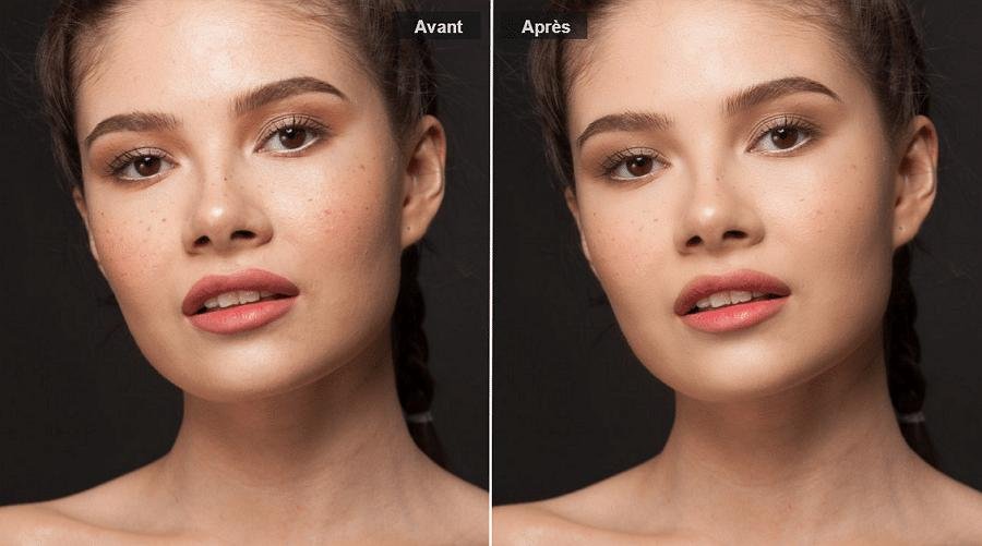 Retouche photo avant après réalisée par un photographe professionnel à Villeneuve-Loubet sur un portrait en studio