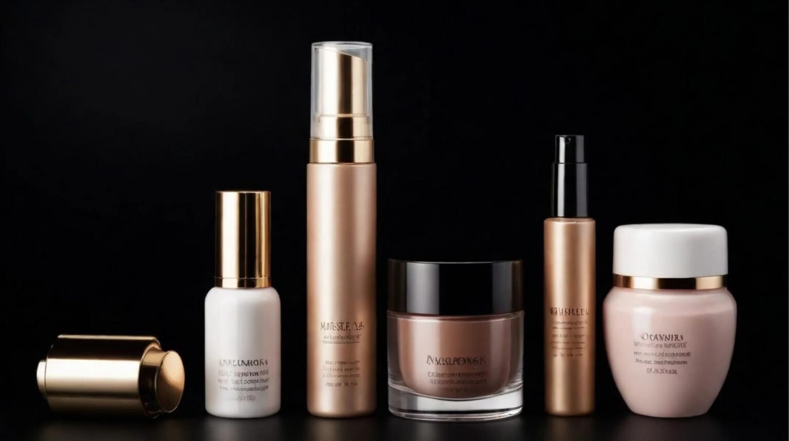 Prix packshot produit pour cosmétiques photographiés sur fond noir à Nice