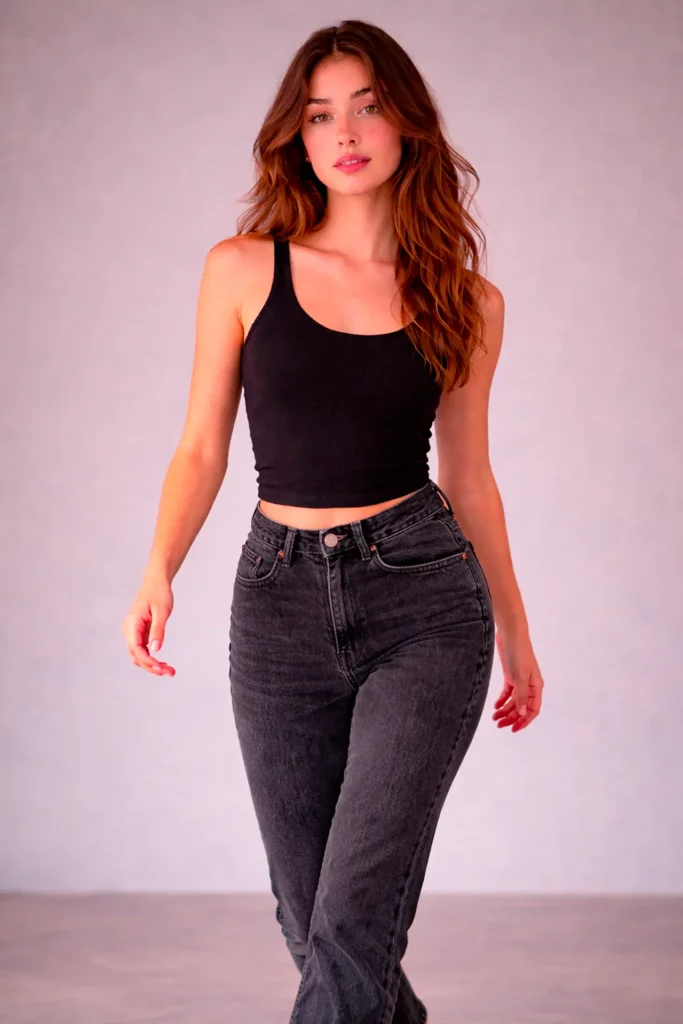 Mannequin marchant naturellement pendant un shooting photo en mouvement