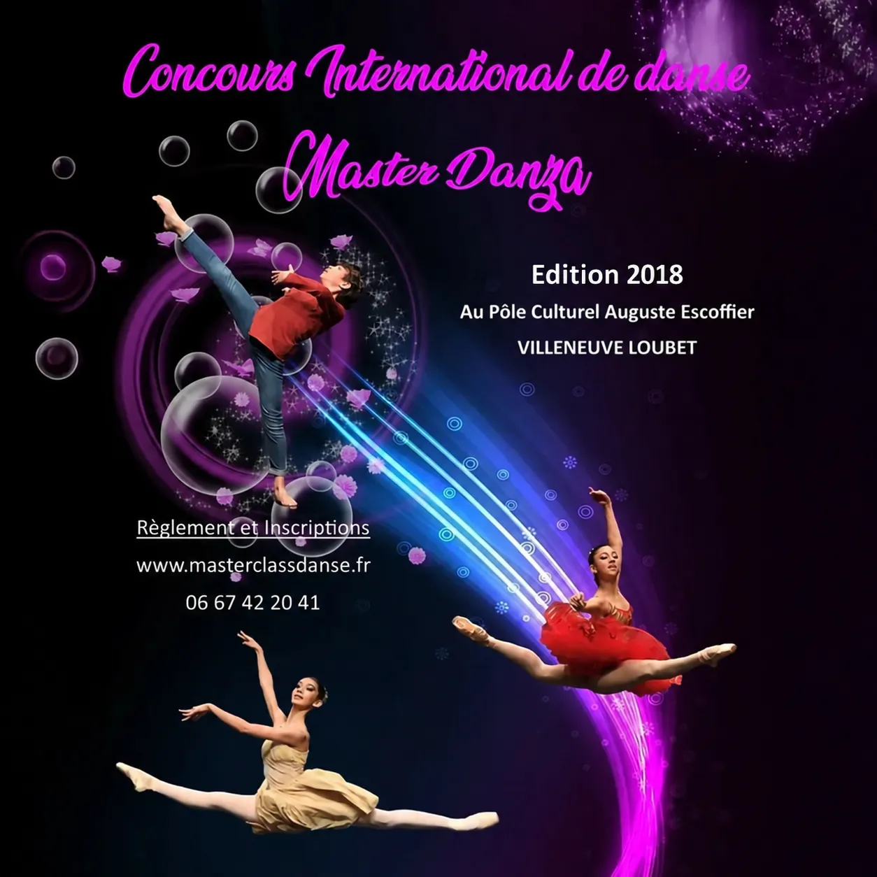 Affiche du concours international de danse Master Danza, édition 2018, à Villeneuve-Loubet.